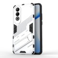 For OnePlus Nord CE4 5G Global Punk Armor 2 in 1 PC + TPU Phone Case with Holder(White)