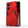 For vivo iQOO Neo9 5G Punk Armor 2 in 1 PC + TPU Phone Case with Holder(Red)