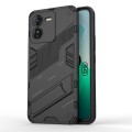 For vivo iQOO Z9 5G Punk Armor 2 in 1 PC + TPU Phone Case with Holder(Black)