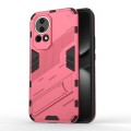 For Huawei nova 12 5G Punk Armor 2 in 1 PC + TPU Phone Case with Holder(Light Red)