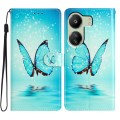 For Xiaomi Redmi 13C Colored Drawing Leather Phone Case(Blue Butterfly)