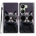 For Xiaomi Redmi 13C Colored Drawing Leather Phone Case(Sunglasses Cat)