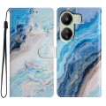 For Xiaomi Redmi 13C Colored Drawing Leather Phone Case(Blue Marble)