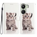 For Xiaomi Redmi 13C Colored Drawing Leather Phone Case(Little Tabby Cat)