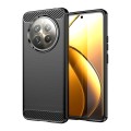 For Realme 12+ 5G Brushed Texture Carbon Fiber TPU Phone Case(Black)