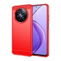 For Realme 12 5G Brushed Texture Carbon Fiber TPU Phone Case(Red)