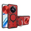 For Realme 12 5G Global CD Texture Sliding Camshield Magnetic Holder Phone Case(Red)