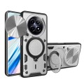 For Realme 12 5G Global CD Texture Sliding Camshield Magnetic Holder Phone Case(Silver)