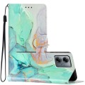 For Motorola Moto G14 Colored Drawing Leather Phone Case(Green Marble)
