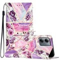 For Motorola Moto G14 Colored Drawing Leather Phone Case(Purple Marble)