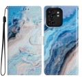 For Motorola Edge 40 Colored Drawing Leather Phone Case(Blue Marble)