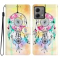 For Motorola Moto G84 5G Colored Drawing Leather Phone Case(Dream Catcher)