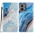 For Motorola Moto G84 5G Colored Drawing Leather Phone Case(Blue Marble)