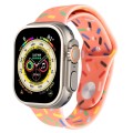 Rainbow Raindrops Silicone Watch Band For Apple Watch Ultra 49mm(Orange)