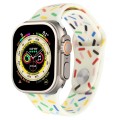 Rainbow Raindrops Silicone Watch Band For Apple Watch Ultra 49mm(Beige)