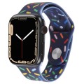 Rainbow Raindrops Silicone Watch Band For Apple Watch 8 41mm(Midnight)