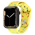 Rainbow Raindrops Silicone Watch Band For Apple Watch SE 44mm(Yellow)