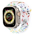 Rainbow Raindrops Silicone Watch Band For Apple Watch SE 2023 40mm(White)