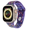 Rainbow Raindrops Silicone Watch Band For Apple Watch SE 2023 40mm(Dark Purple)
