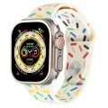 Rainbow Raindrops Silicone Watch Band For Apple Watch SE 2023 40mm(Beige)