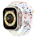 Rainbow Raindrops Silicone Watch Band For Apple Watch 9 41mm(White)