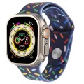 Rainbow Raindrops Silicone Watch Band For Apple Watch 9 41mm(Midnight)