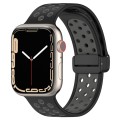 For Apple Watch 5 40mm Magnetic Buckle Silicone Watch Band(Black Grey)