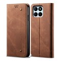 For Honor X8b 4G Global Denim Texture Flip Leather Phone Case(Brown)