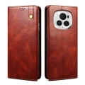 For Honor Magic6 Oil Wax Crazy Horse Texture Leather Phone Case(Brown)