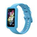 For Huawei Band 8 Silicone Protective Case + Silicone Watch Band Kit(Sky Blue)