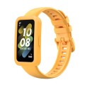 For Huawei Band 8 Silicone Protective Case + Silicone Watch Band Kit(Yellow)