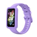 For Huawei Band 8 Silicone Protective Case + Silicone Watch Band Kit(Purple)