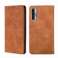 For TCL 20s / 20 5G / 20L / 20L+ Skin Feel Magnetic Leather Phone Case(Light Brown)