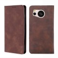 For Sharp Aquos Sense 8 Skin Feel Magnetic Leather Phone Case(Dark Brown)