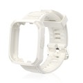 For Redmi Watch 3 Carbon Fiber Texture Integrated Silicone Watch Band(White)