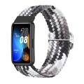 For Huawei Band 8 Nylon Braided Buckle Watch Band(Colorful Black)