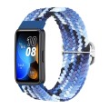 For Huawei Band 8 Nylon Braided Buckle Watch Band(Colorful Blue)