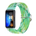 For Huawei Band 8 Nylon Braided Buckle Watch Band(Colorful Green)