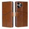For Tecno Pova 6 Pro 5G Geometric Stitching Leather Phone Case(Light Brown)