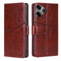 For Tecno Pova 6 Pro 5G Geometric Stitching Leather Phone Case(Dark Brown)