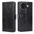 For Tecno Spark 20 Pro+ 4G Geometric Stitching Leather Phone Case(Black)