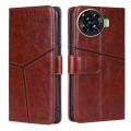 For Tecno Spark 20 Pro+ 4G Geometric Stitching Leather Phone Case(Dark Brown)