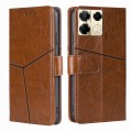 For Infinix Note 40 Pro 5G Geometric Stitching Leather Phone Case(Light Brown)