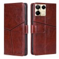 For Infinix Note 40 Pro 5G Geometric Stitching Leather Phone Case(Dark Brown)