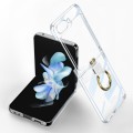 For Samsung Galaxy Z Flip5 GKK Electroplating Phone Case with Ring(Transparent)