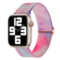 For Apple Watch SE 40mm Painted Pattern Nylon Replacement Watch Band(Ladder Purple Blue)