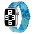 For Apple Watch SE 44mm Painted Pattern Nylon Replacement Watch Band(Ocean Blue)