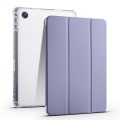 For OPPO Pad Air 10.36 2022 3-folding Transparent TPU Smart Leather Tablet Case with Pen Slot(Purple