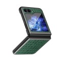 For Samsung Galaxy Z Flip5 Crocodile Texture Leather Folding Protective Phone Case(Green)