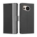 For Sharp Aquos sense8 Twill Texture Side Button Leather Phone Case(Black)